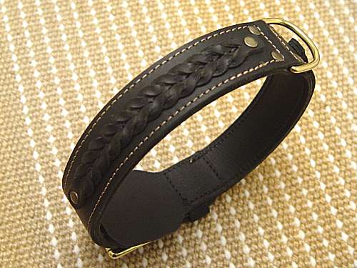 Gorgeous Wide 2 Ply Leather Dog Collar for Labrador