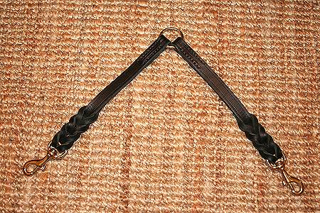 Braided leather coupler for walking 2 dogs for Labrador dog