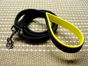 Nylon dog leash with support material on the handle for Labrador dog