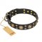 "Baroque Chic" FDT Artisan Studded Black Leather Labrador Collar