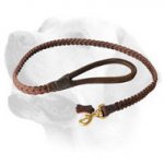 Leather Labrador Leash With Round Shape Handle