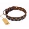 "Strong Shields" FDT Artisan leather Labrador collar with stylish decorations