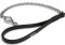 Quality dog leash with leather handle and Herm Sprenger chain and snap hook