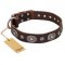 "Extra Pizzazz" FDT Artisan Adorned Brown Leather Labrador Collar