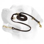 Stitched Leather Labrador Leash With Brass Fittings