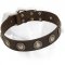 Charming Leather Collar Decorated With Vintage Medallions