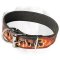 Designer "Flame" Handpainted Leather Collar For Labrador