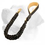 Excellent Plaited Leather Leash With Handle For Labrador