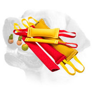 French Linen Labrador Bite Tugs With Handles