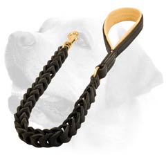 Excellent Plaited Leather Leash With Handle For Labrador