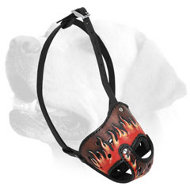 Handpainted Leather Labrador Muzzle Padded Inside