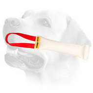 Labrador puppy fire hose tug with handle