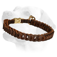 High Quality Leather Braided Choke Collar for Labrador