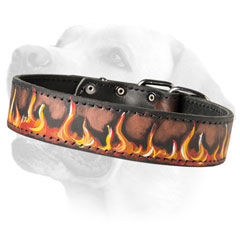 Labrador Wide Handpainted Dog Leather Collar