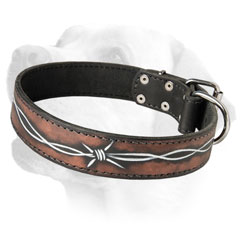 Labrador Wide Dog Decorative Leather Collar