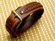 Handcrafted leather dog collar