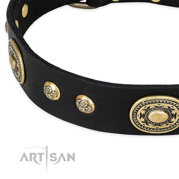 Remarkable full grain genuine leather collar for your attractive pet