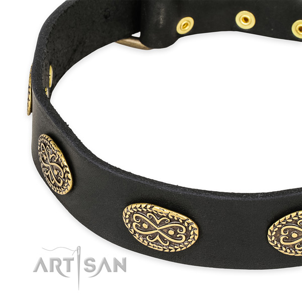 Easy to adjust leather collar for your beautiful four-legged friend
