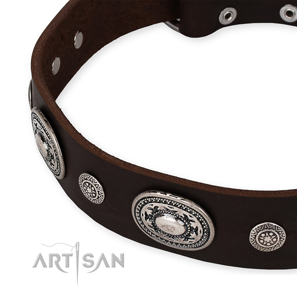 High quality genuine leather dog collar made for your stylish doggie