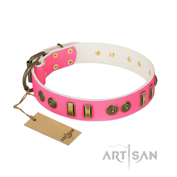 Fine quality full grain leather collar for your four-legged friend