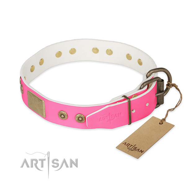 Rust-proof D-ring on comfortable wearing dog collar