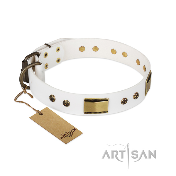 Inimitable full grain leather collar for your canine