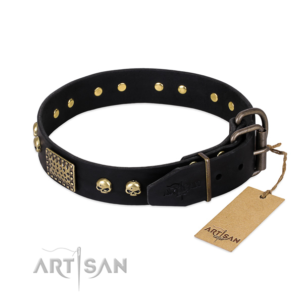 Durable hardware on easy wearing dog collar