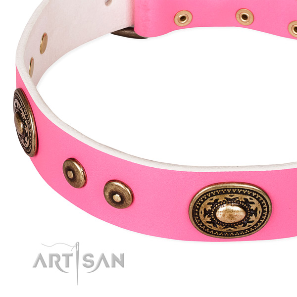 Genuine leather dog collar made of best quality material with studs