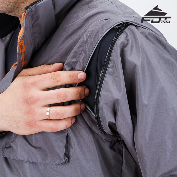 Top Notch Zipper on Sleeve for Pro Design Dog Tracking Jacket