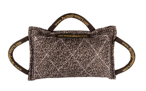 Synthetic "French Linen" dog bite pad with 3 handles