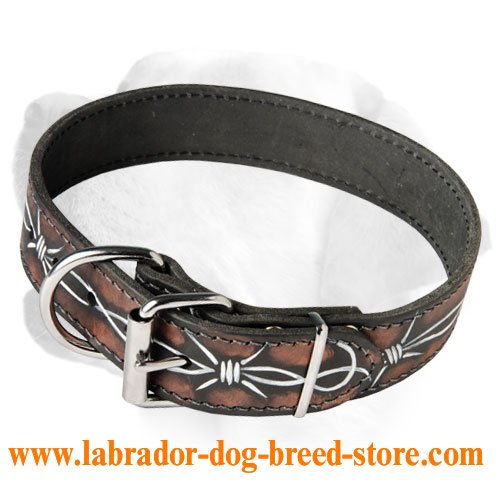 Fashionable Leather Handpainted Collar For Labrador - Click Image to Close