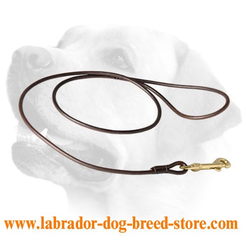 Round Leather Labrador Leash For Dog Shows