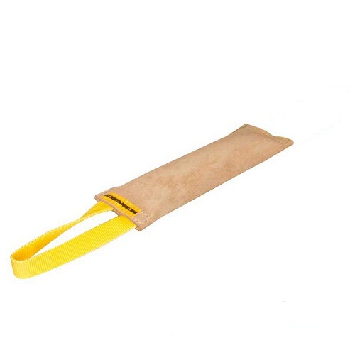 Labrador bite tug made of leather with 1 handle