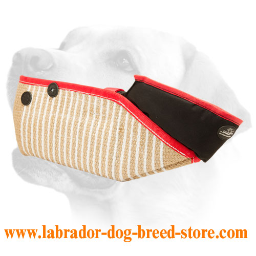 Safe Labrador bite sleeve made of jute