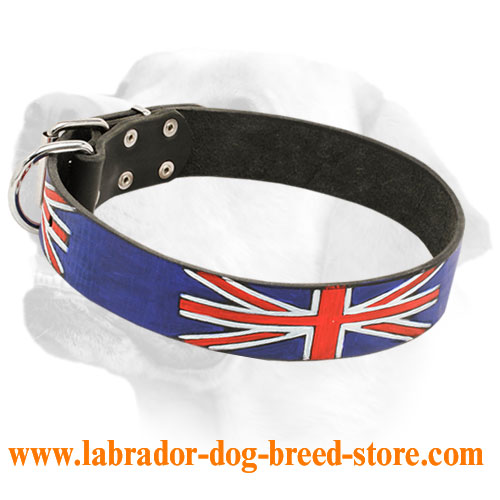 "Union Jack" Leather Collar for Labrador