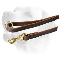 Stitched Leather Dog Leash For Labrador With Snap Hook