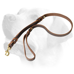 Stitched Leather Dog Leash For Labrador 