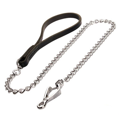 Labrador chain lead with soft handle