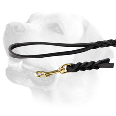 Brass Snap Hook On Leather Dog Leash For Labrador 